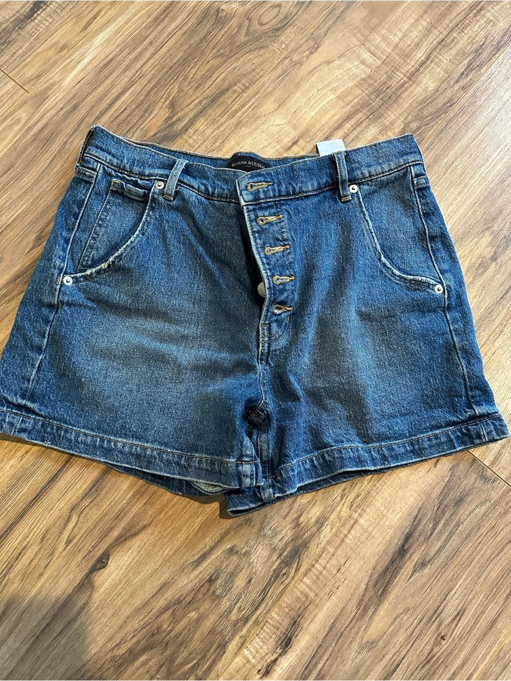 Banana Republic Dark Blue Button-Fly Denim Shorts